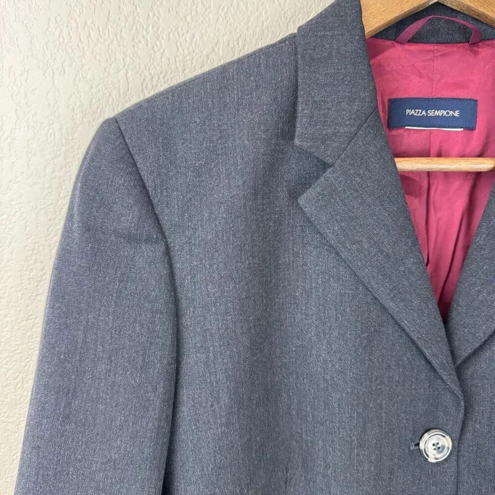 Piazza Sempione Mens Blazer Suit Jacket Size 44 Four Button Blue Front Pocket‎